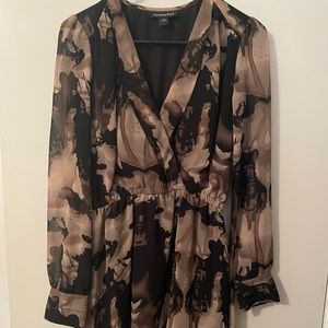 Brown and Black long sleeve dress